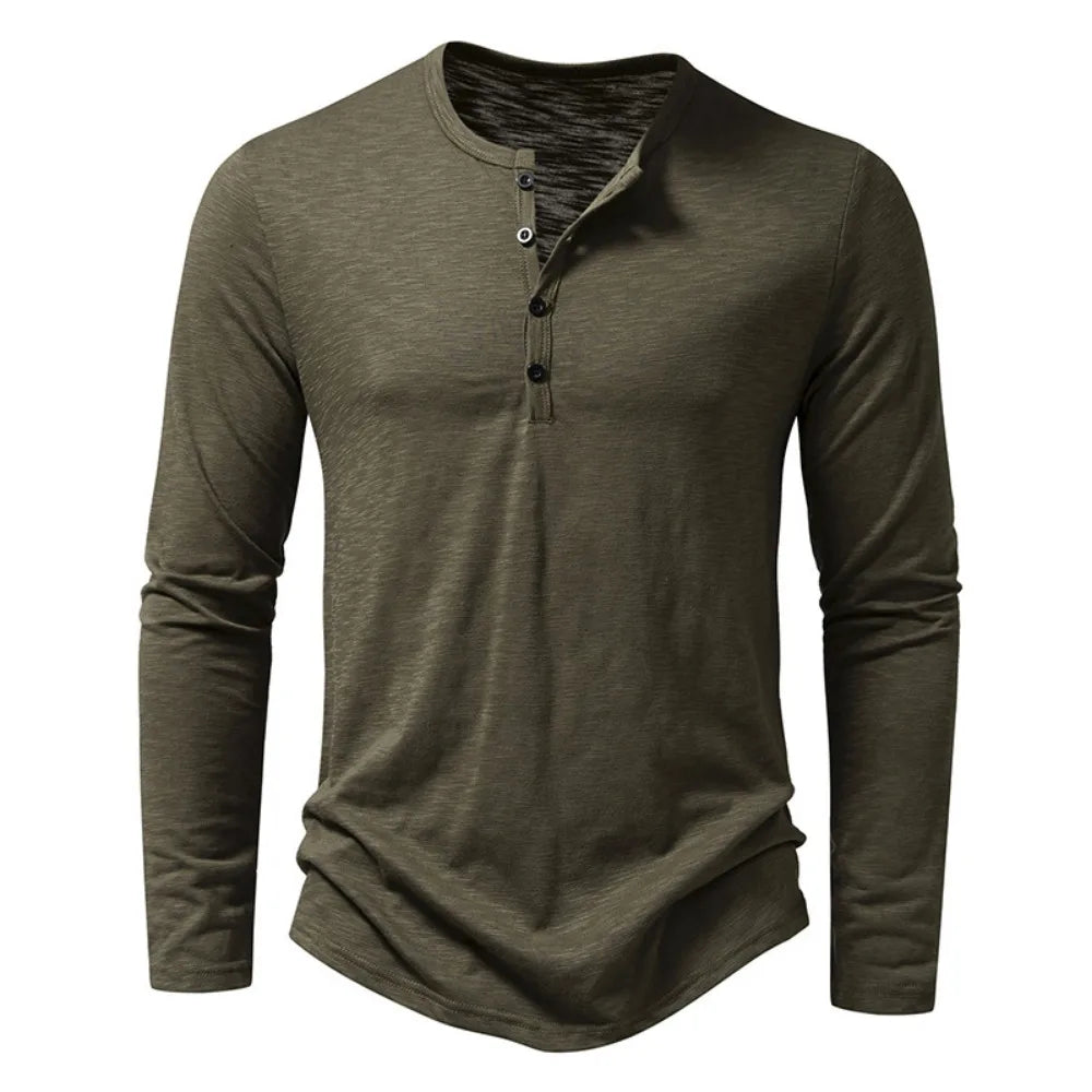 Camisa pólo de algodão de mangas compridas
