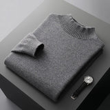 Elegante camisola de gola alta em lã merino