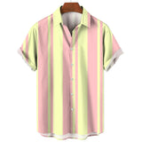 Camisa de verão de manga curta às riscas
