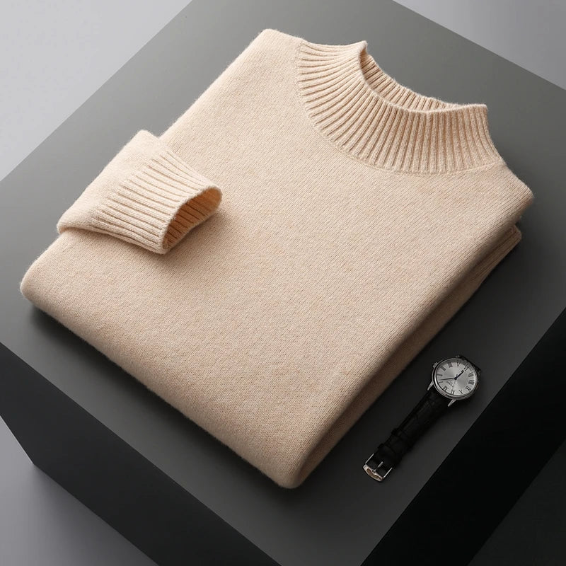 Camisola de caxemira dupla espessura