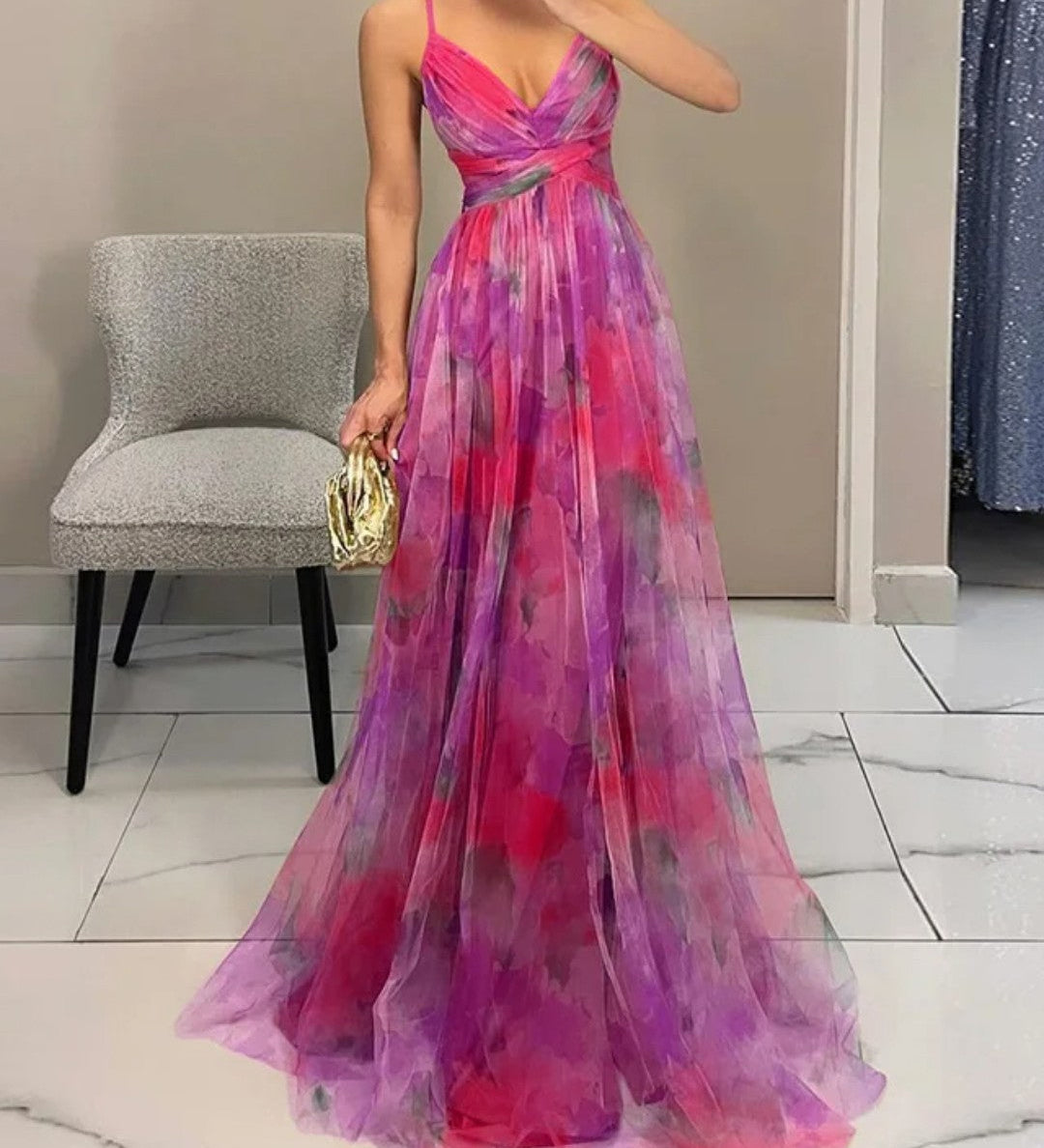 Moda Lusitana - Vestido Longo Floral Estilo Romântico
