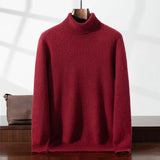 Elegante camisola de gola alta em caxemira