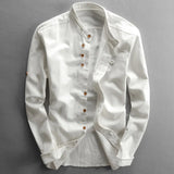 Moda Lusitana - Camisa minimalista de gola japonesa