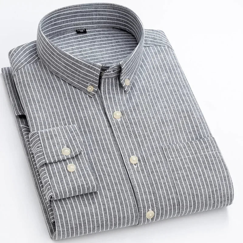 Camisa de algodão de manga comprida