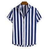 Camisa de verão de manga curta às riscas