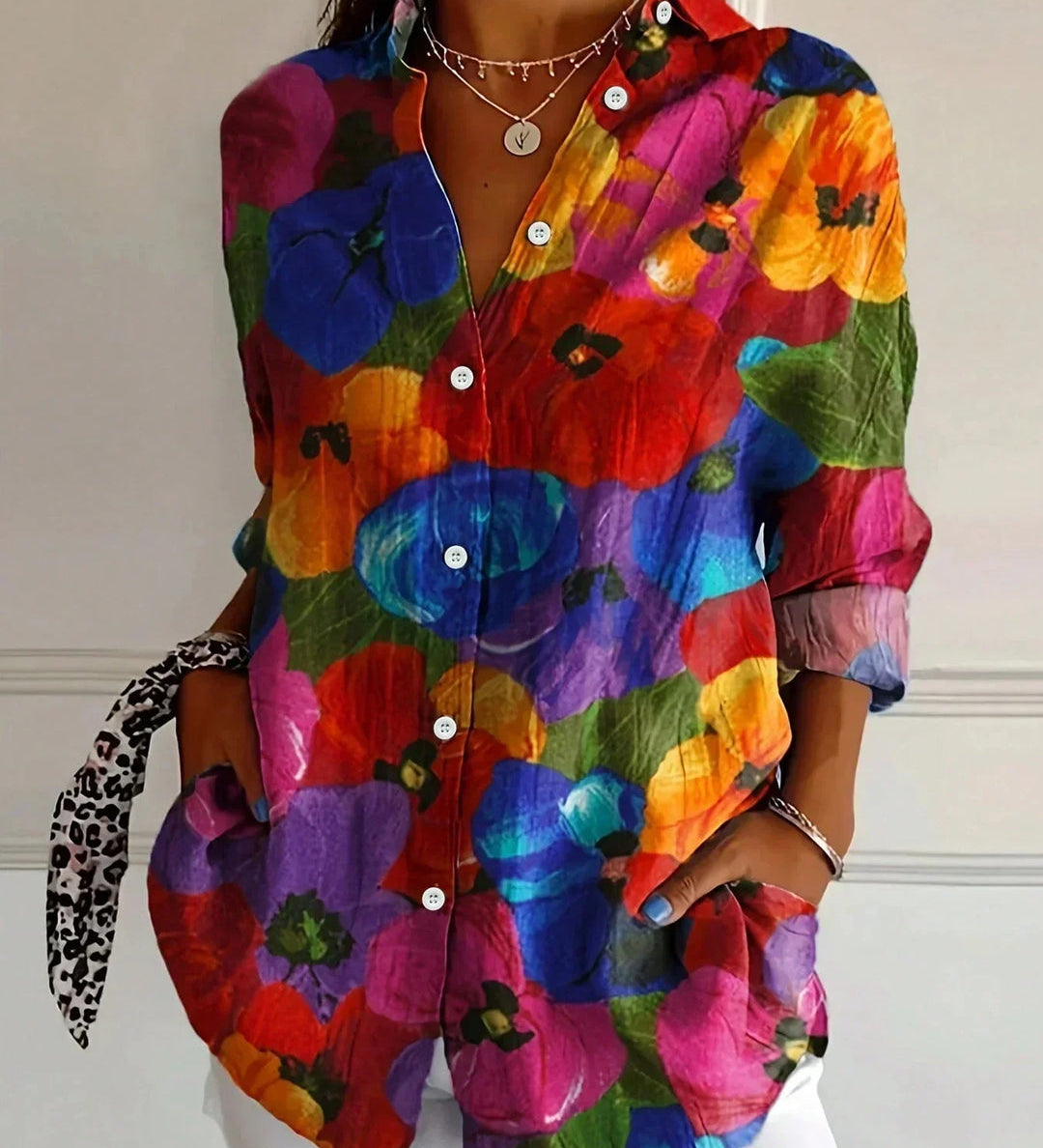 Moda Lusitana - Camisa de Manga Longa com Estampa Artística