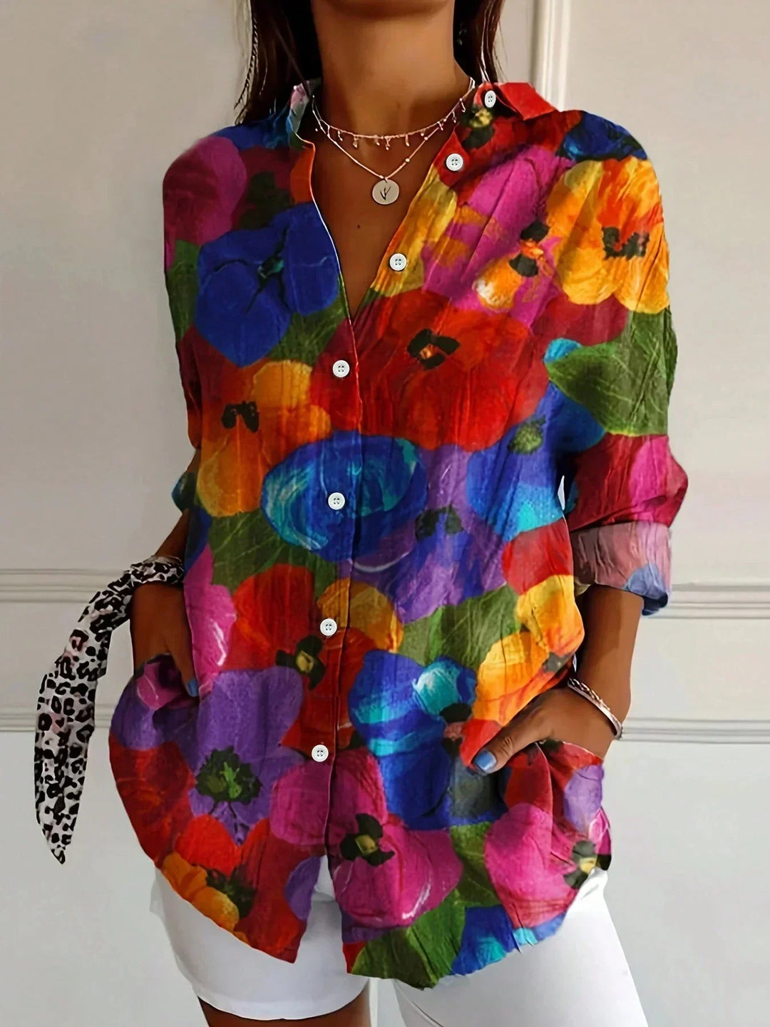 Moda Lusitana - Camisa de Manga Longa com Estampa Artística