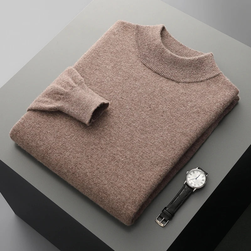 Camisola de caxemira com gola alta