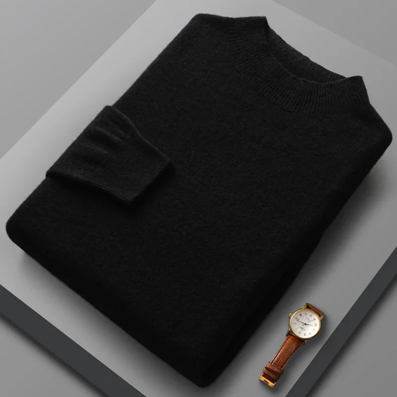Camisola de caxemira com gola média