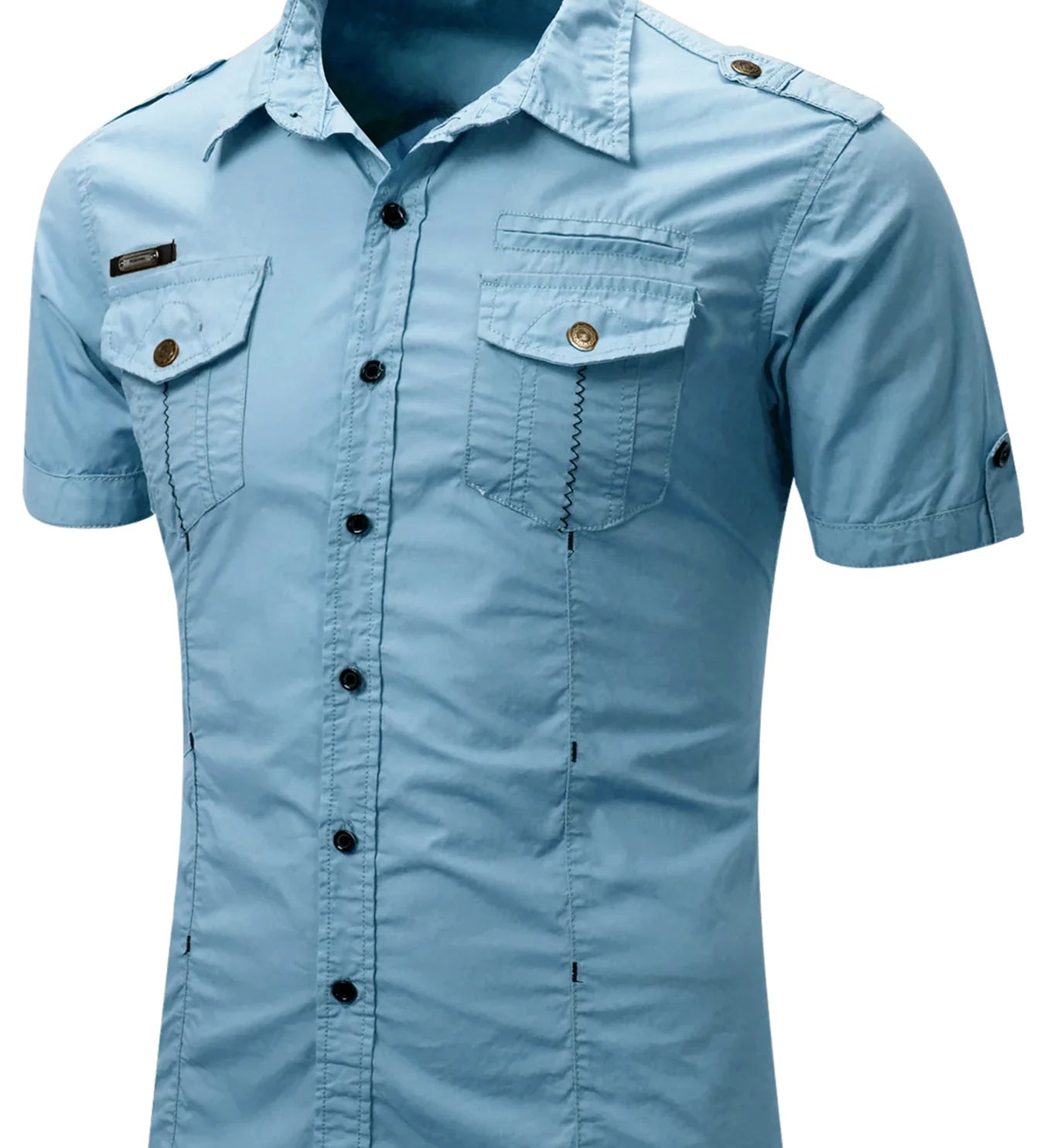 Camisa de manga curta em algodão Cargo