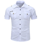 Camisa de manga curta em algodão Cargo