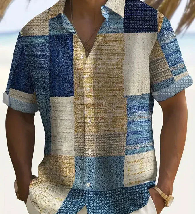 Camisa elegante em patchwork