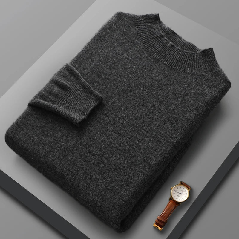 Camisola de caxemira com gola média