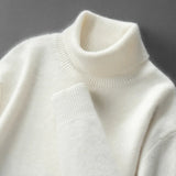 Elegante camisola de gola alta em caxemira