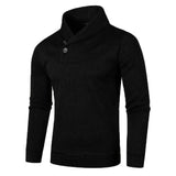 Elegante camisola de gola alta com botões