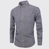 Camisa de algodão xadrez elegante