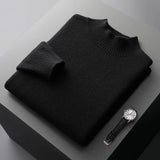 Elegante camisola de gola alta em lã merino