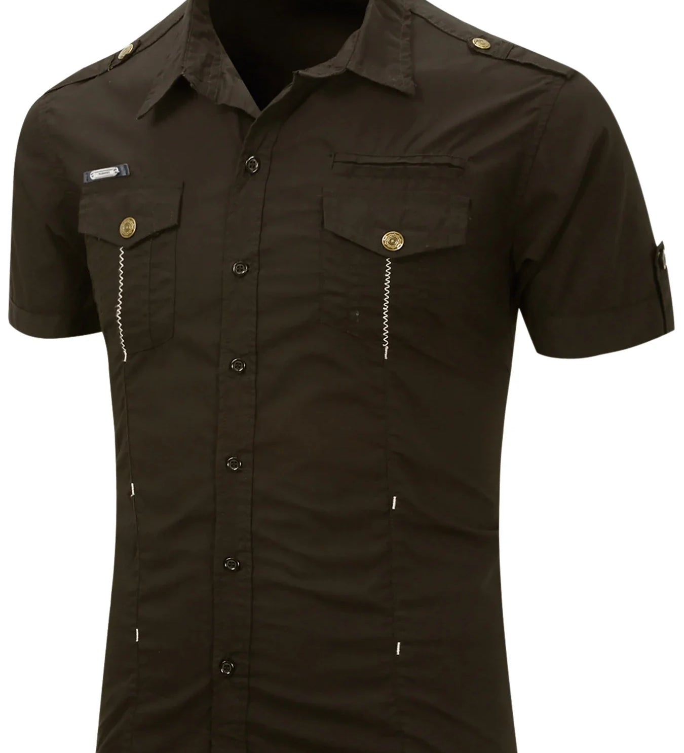 Camisa de manga curta em algodão Cargo