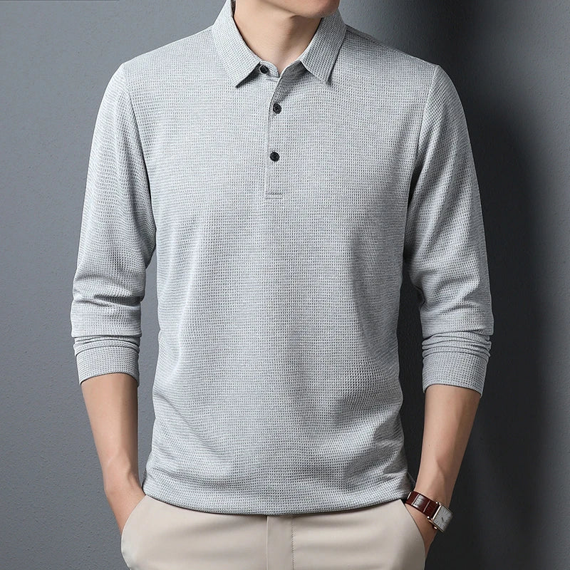 Camisa pólo elegante de manga comprida