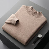 Elegante camisola de gola alta em lã merino