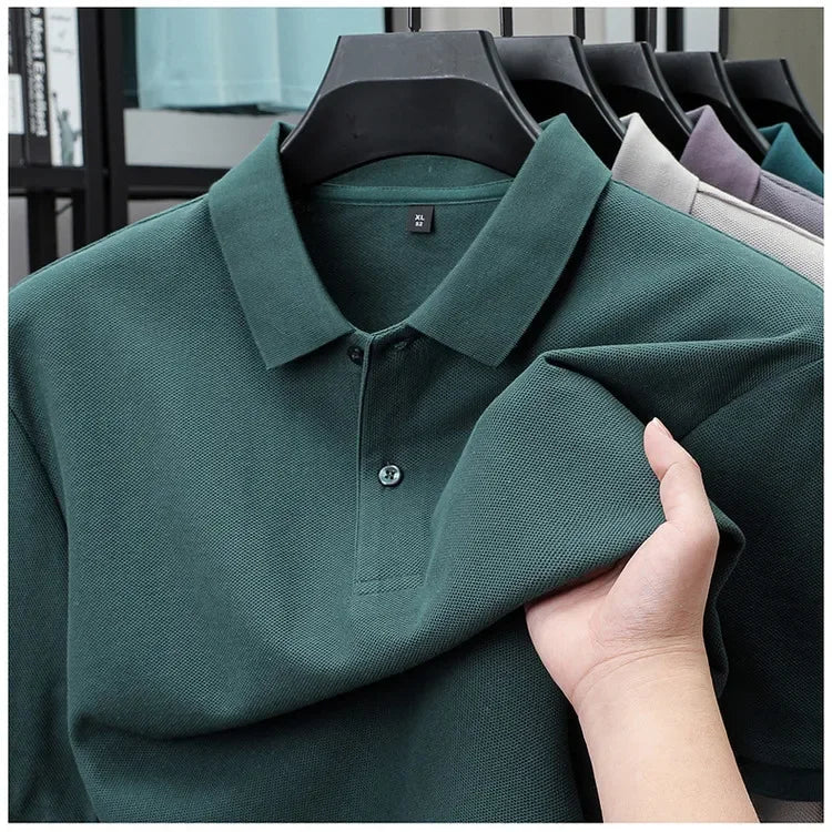 Camisa pólo casual de algodão