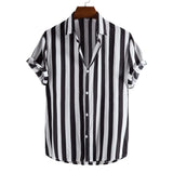 Camisa de verão de manga curta às riscas