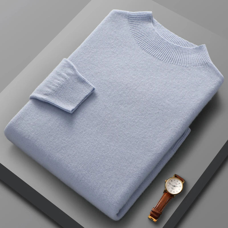 Camisola de caxemira com gola média