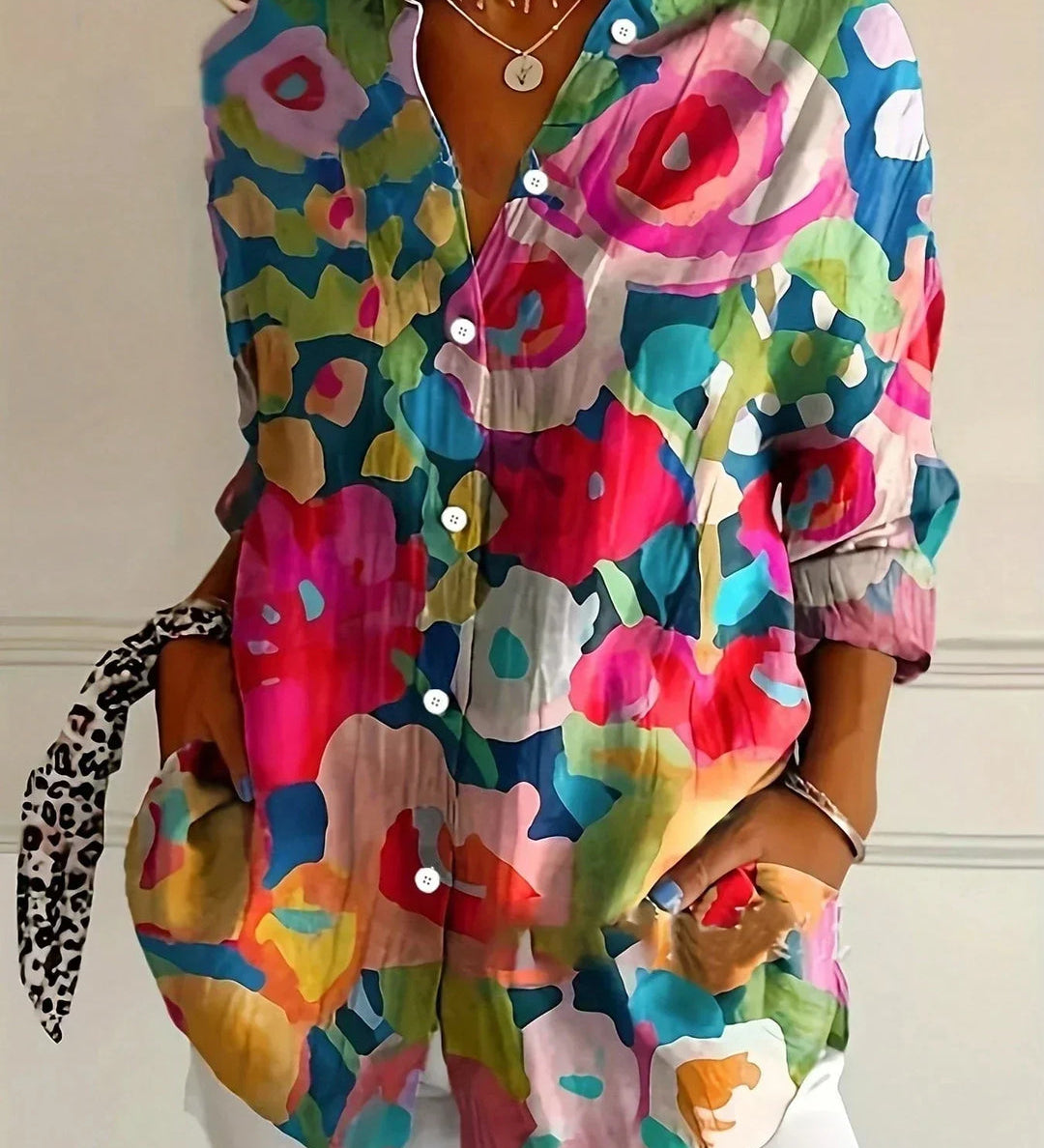 Moda Lusitana - Camisa de Manga Longa com Estampa Artística