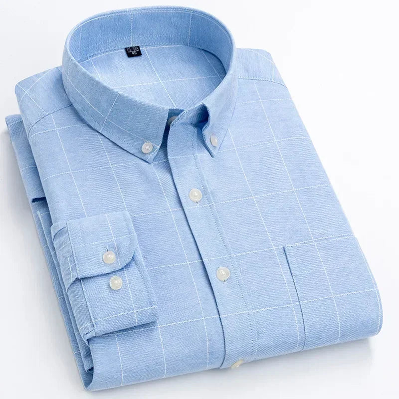 Camisa de algodão de manga comprida