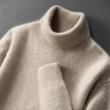 Elegante camisola de gola alta em caxemira