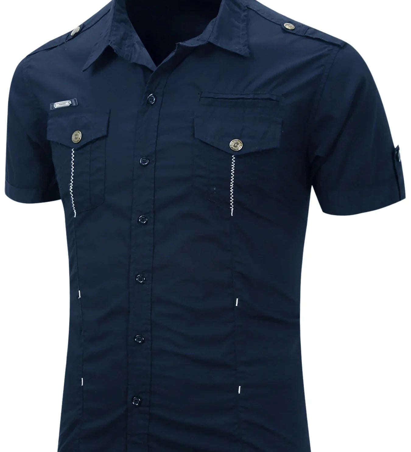 Camisa de manga curta em algodão Cargo
