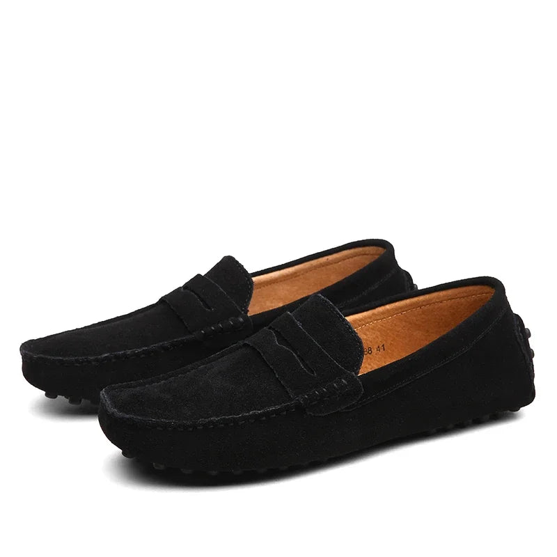 Mocassins casuais de camurça