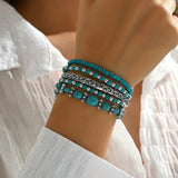 Conjunto de pulseiras turquesa em estilo boémio