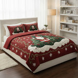 Conjunto de Roupa de Cama Acolchoada de 3 Peças O Mundo da Oficina do Pai Natal