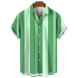 Camisa de verão de manga curta às riscas
