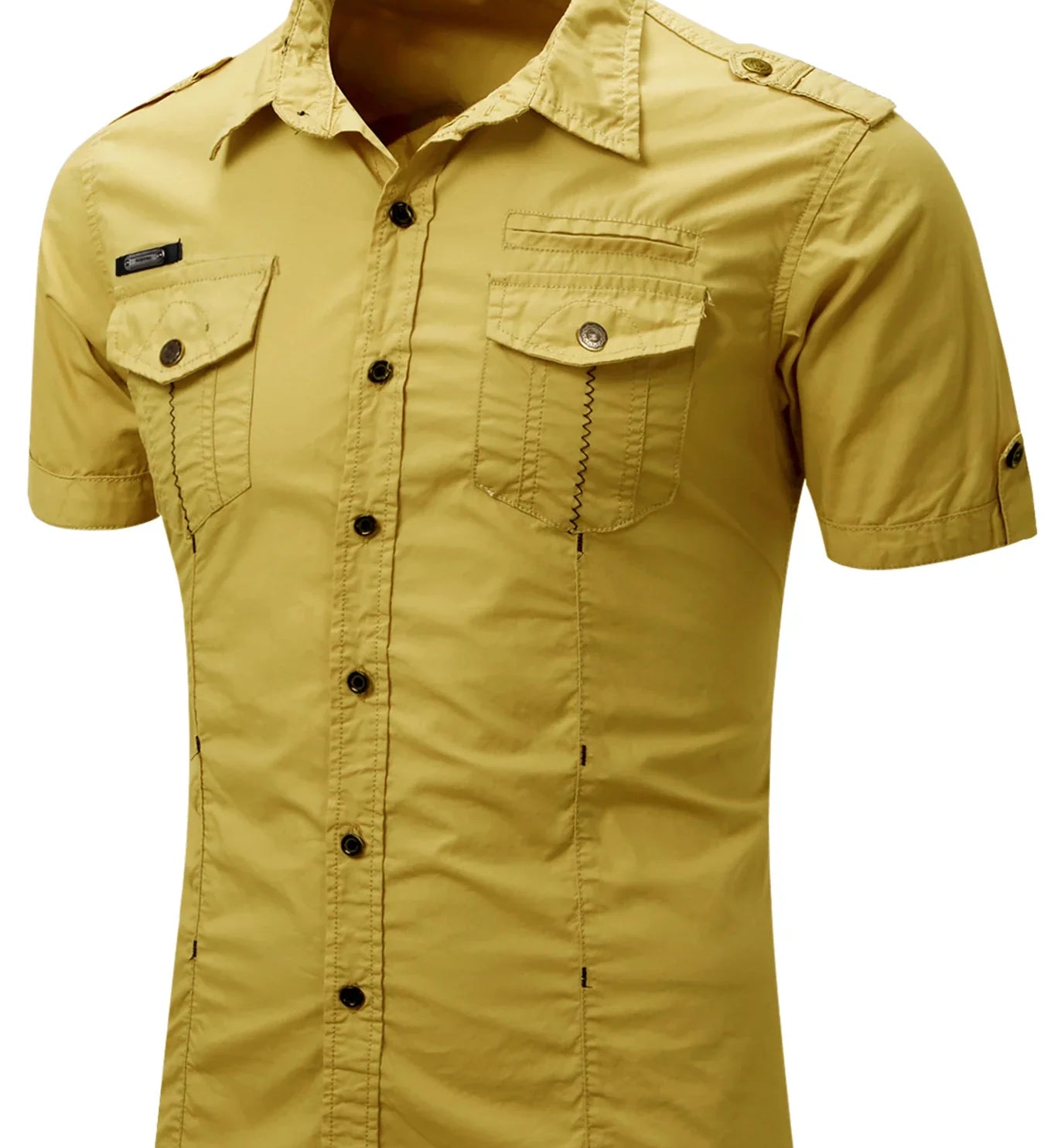 Camisa de manga curta em algodão Cargo