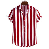 Camisa de verão de manga curta às riscas