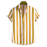 Camisa de verão de manga curta às riscas