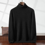 Elegante camisola de gola alta em caxemira