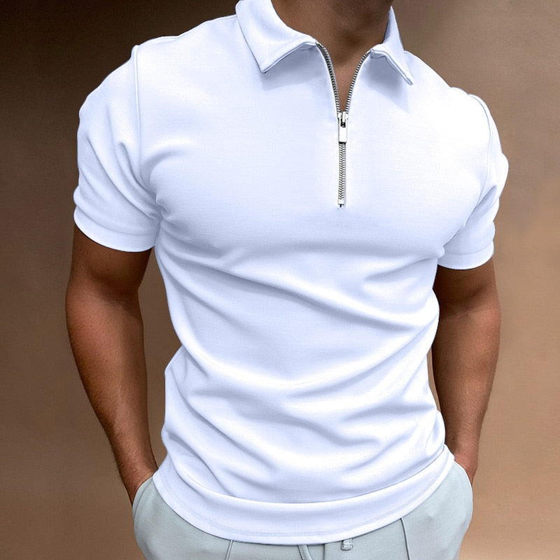 Camisa pólo com fecho