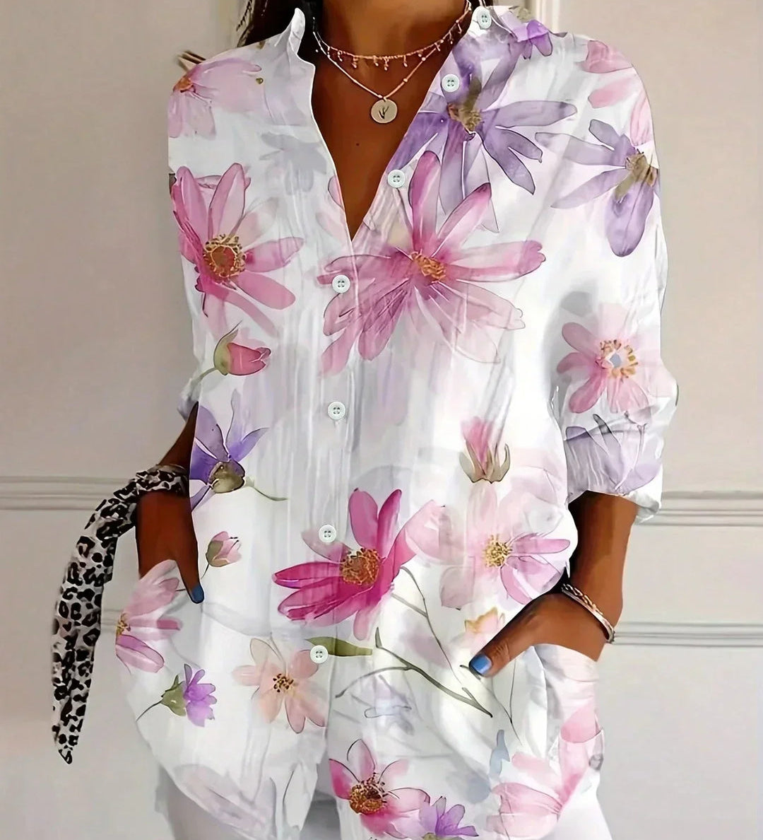 Moda Lusitana - Camisa de Manga Longa com Estampa Artística