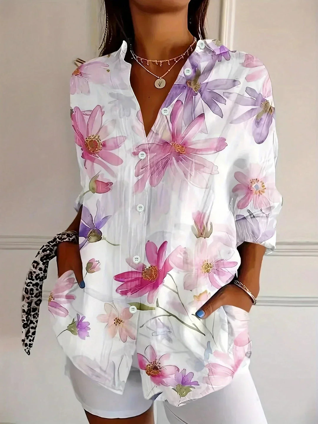 Moda Lusitana - Camisa de Manga Longa com Estampa Artística