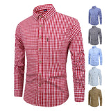 Camisa de algodão xadrez elegante