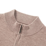 Camisola com fecho em lã merino australiana