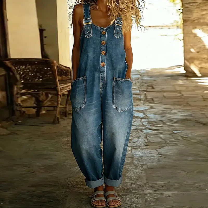 Moda Lusitana - Jardineiras vintage em algodão macio efeito ganga