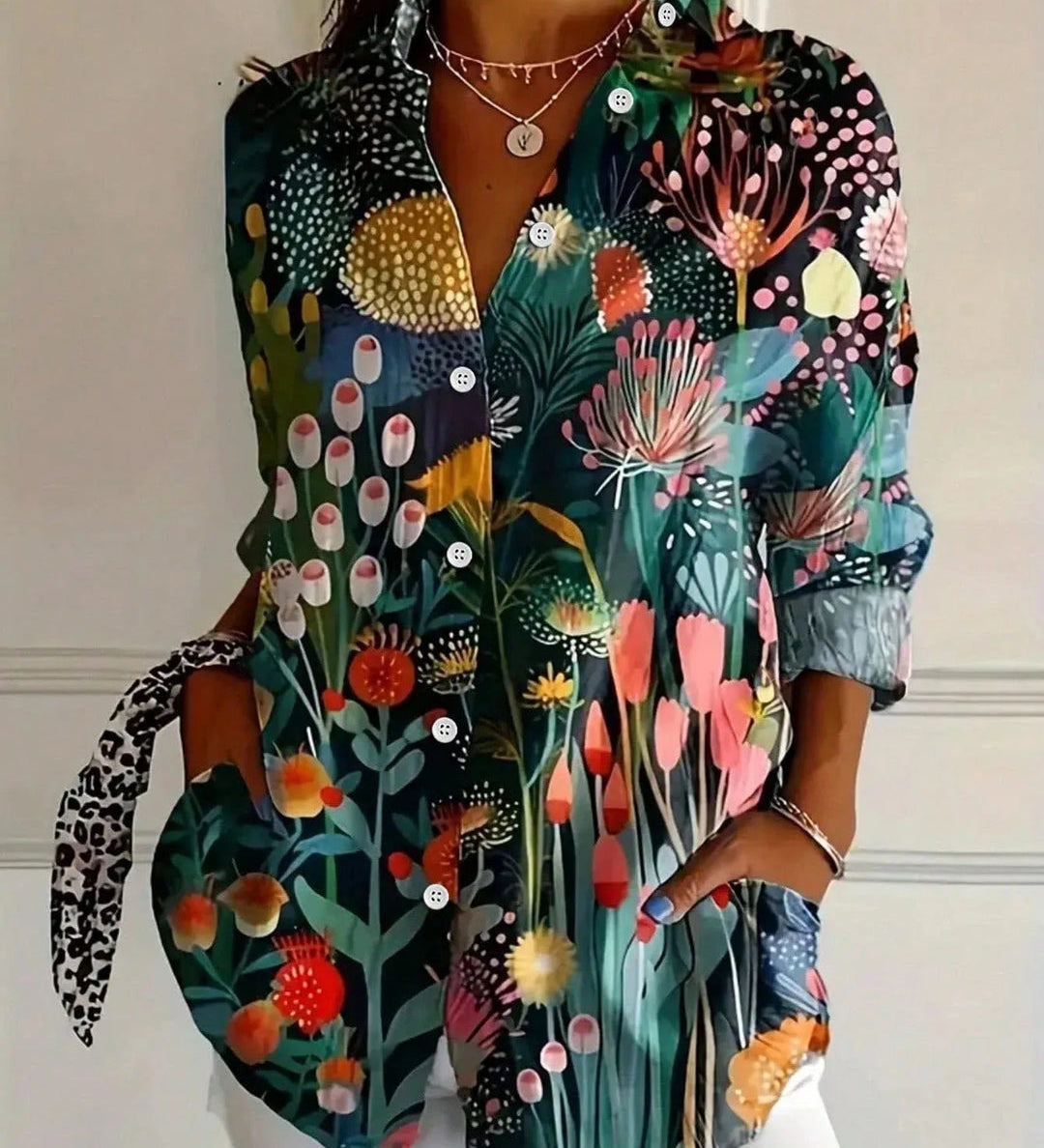 Moda Lusitana - Camisa de Manga Longa com Estampa Artística