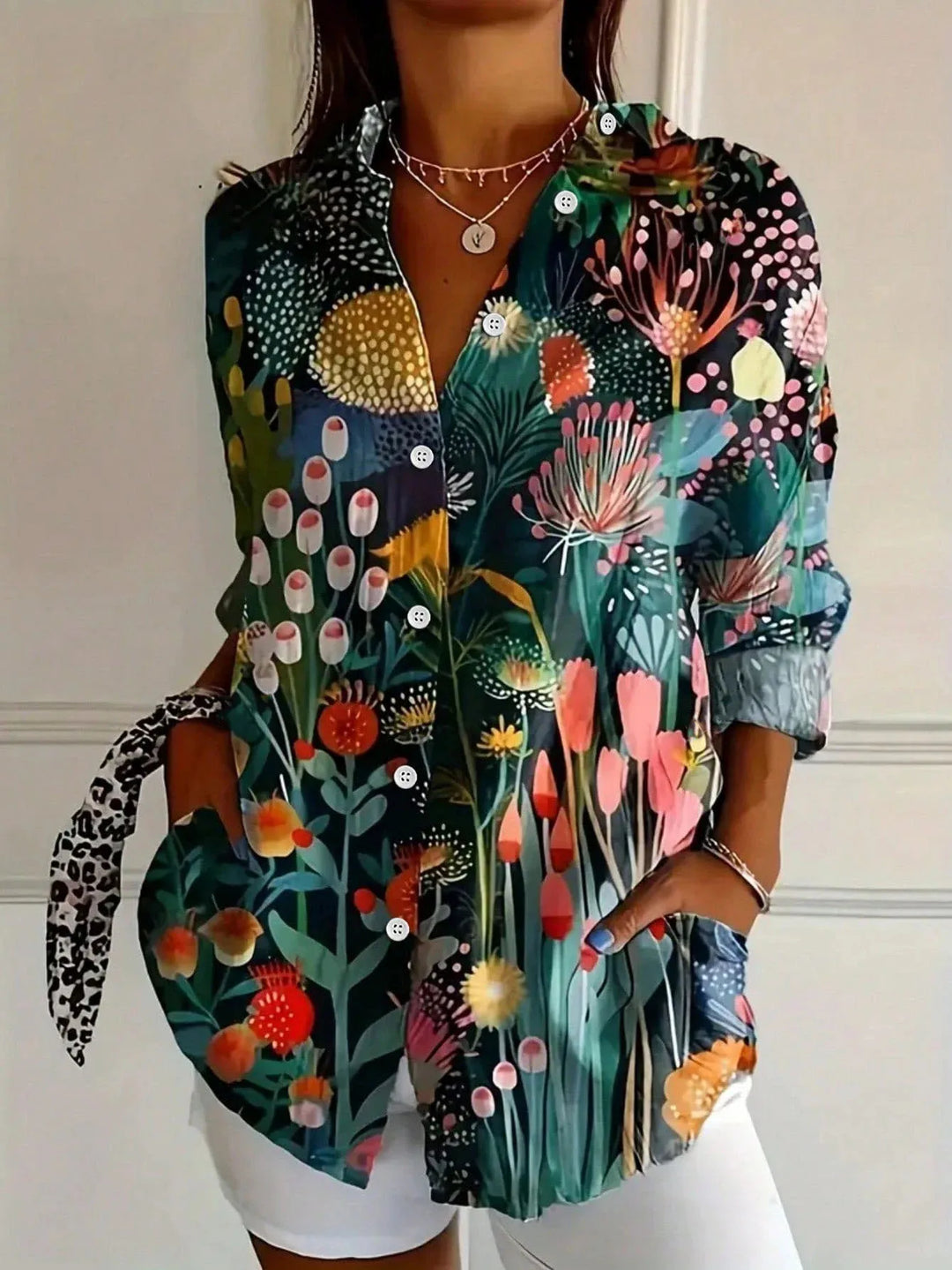 Moda Lusitana - Camisa de Manga Longa com Estampa Artística