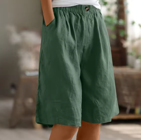 Hadubrandis – Shorts Longos e Arejados em Algodão para o Dia a Dia