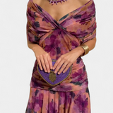 Alondra - Vestido longo Alondra com estampa floral e decote em V