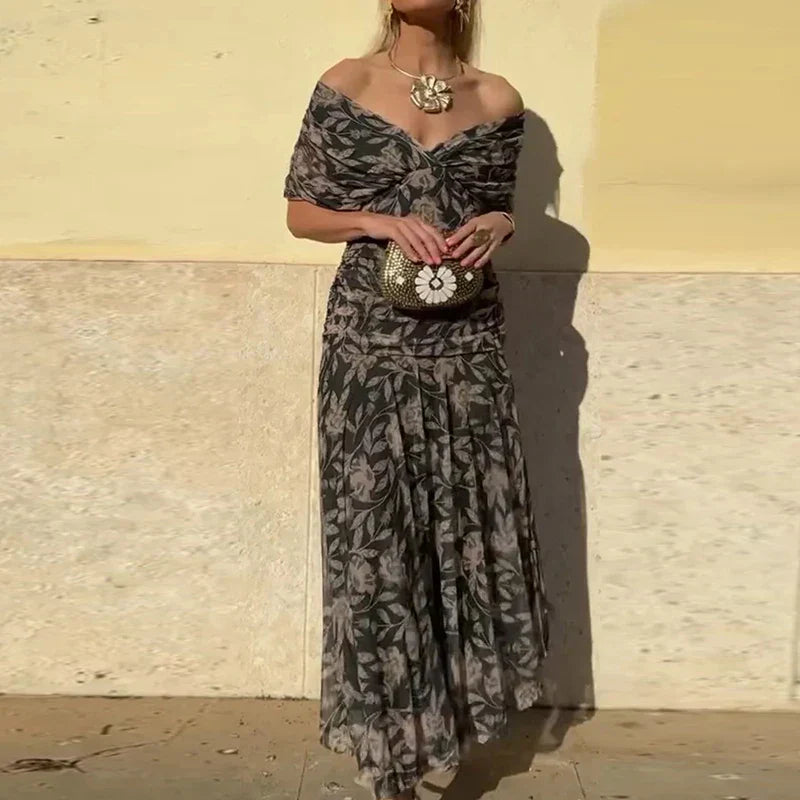 Vestido elegante com decote em V